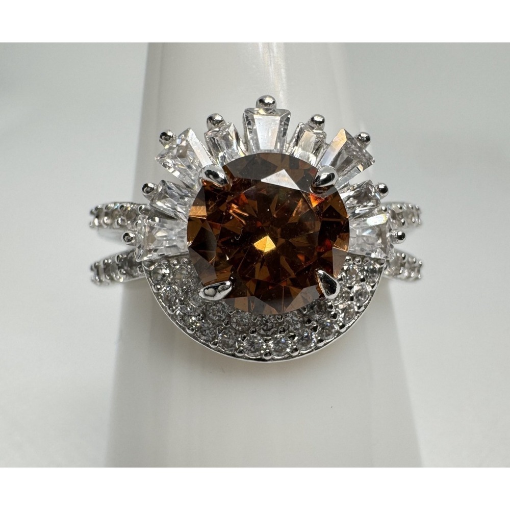 Ring Bomb Party Size 8 Sterling Club RBP6382 Brown Tourmaline Sterling Silver